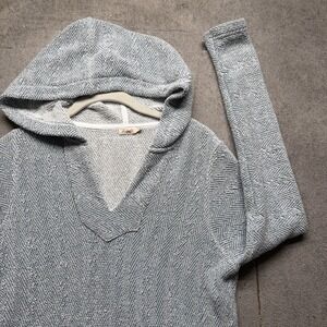 Faherty Blue Terry Cloth Hoodie Women's Small Pullover